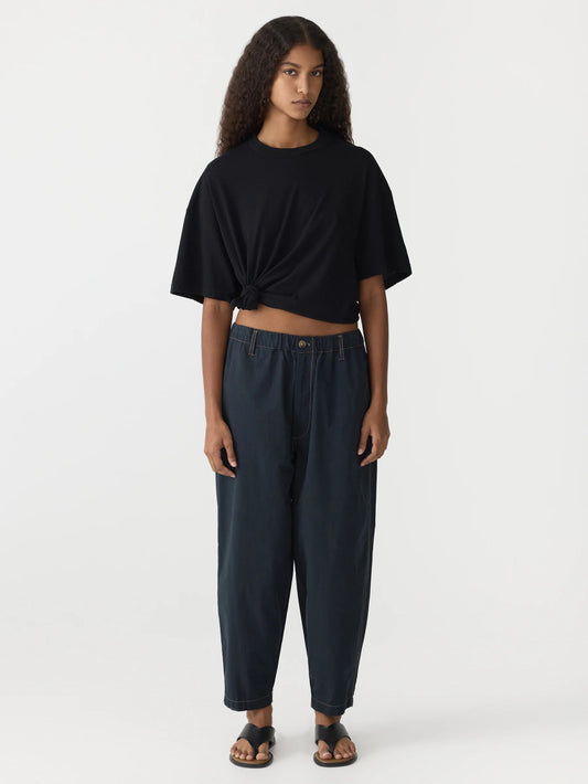 bassike | Crushed Cotton Summer Pant | Ink | Palm Boutique