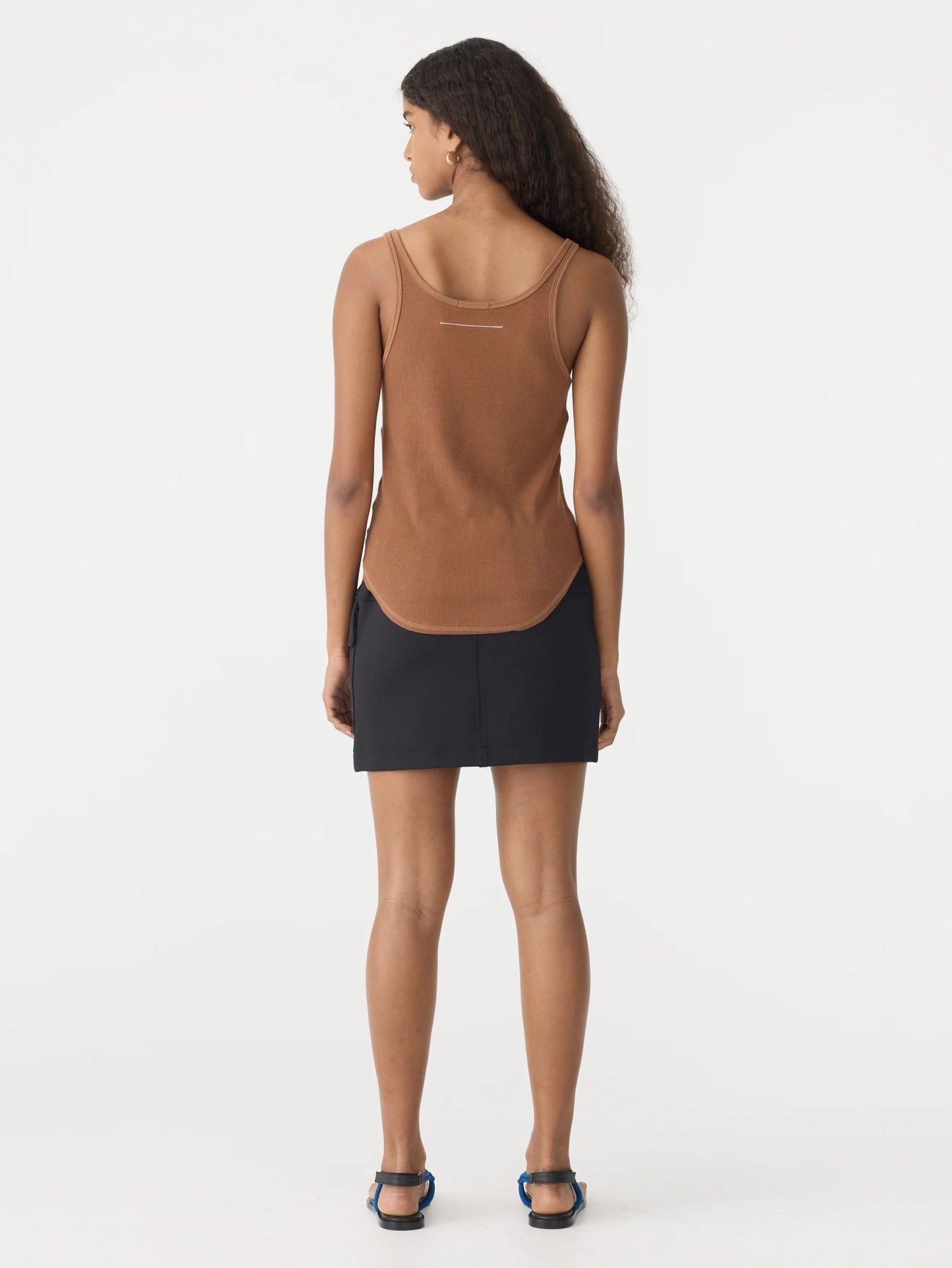 bassike | Slim Scoop Rib Tank | Argan | Palm Boutique