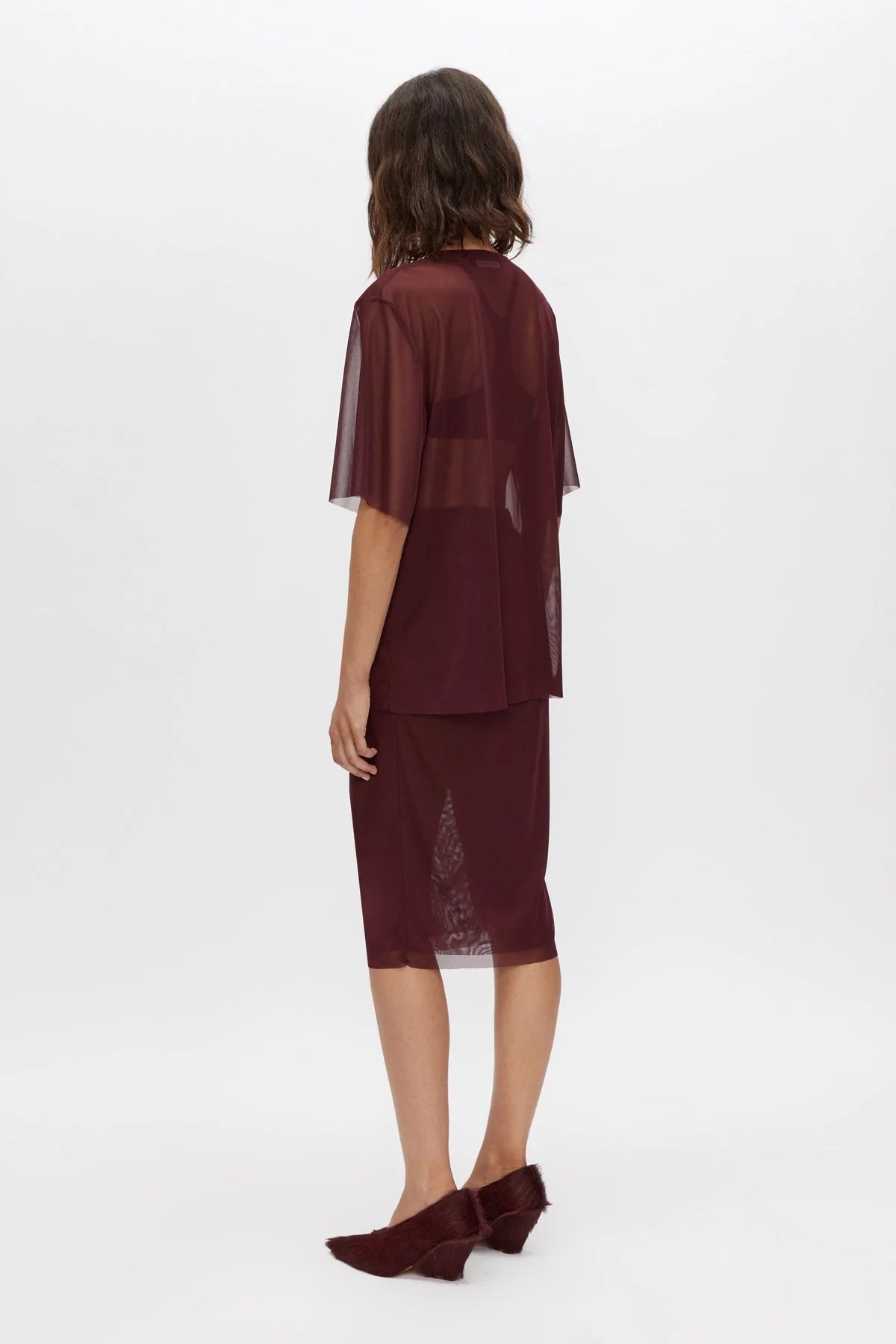 Camilla and Marc | Enigma Sheer Top | Burgundy | Palm Boutique