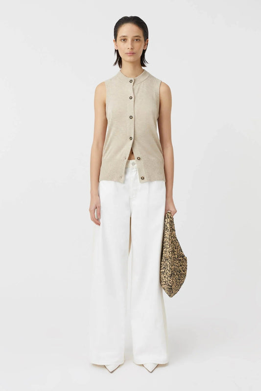 Camilla and Marc | Macie Sleeveless Cardi | Oatmeal Melange | Palm Boutique