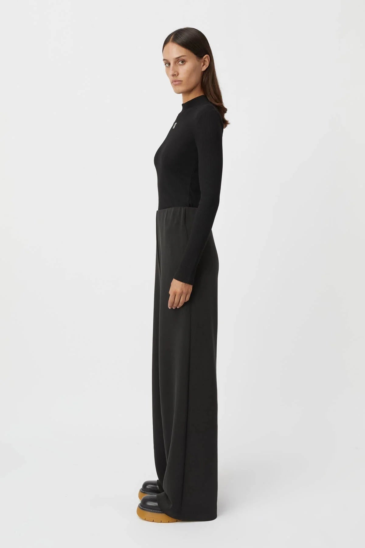 Camilla and Marc | Nora Rib Long Sleeve Top | Black | Palm Boutique