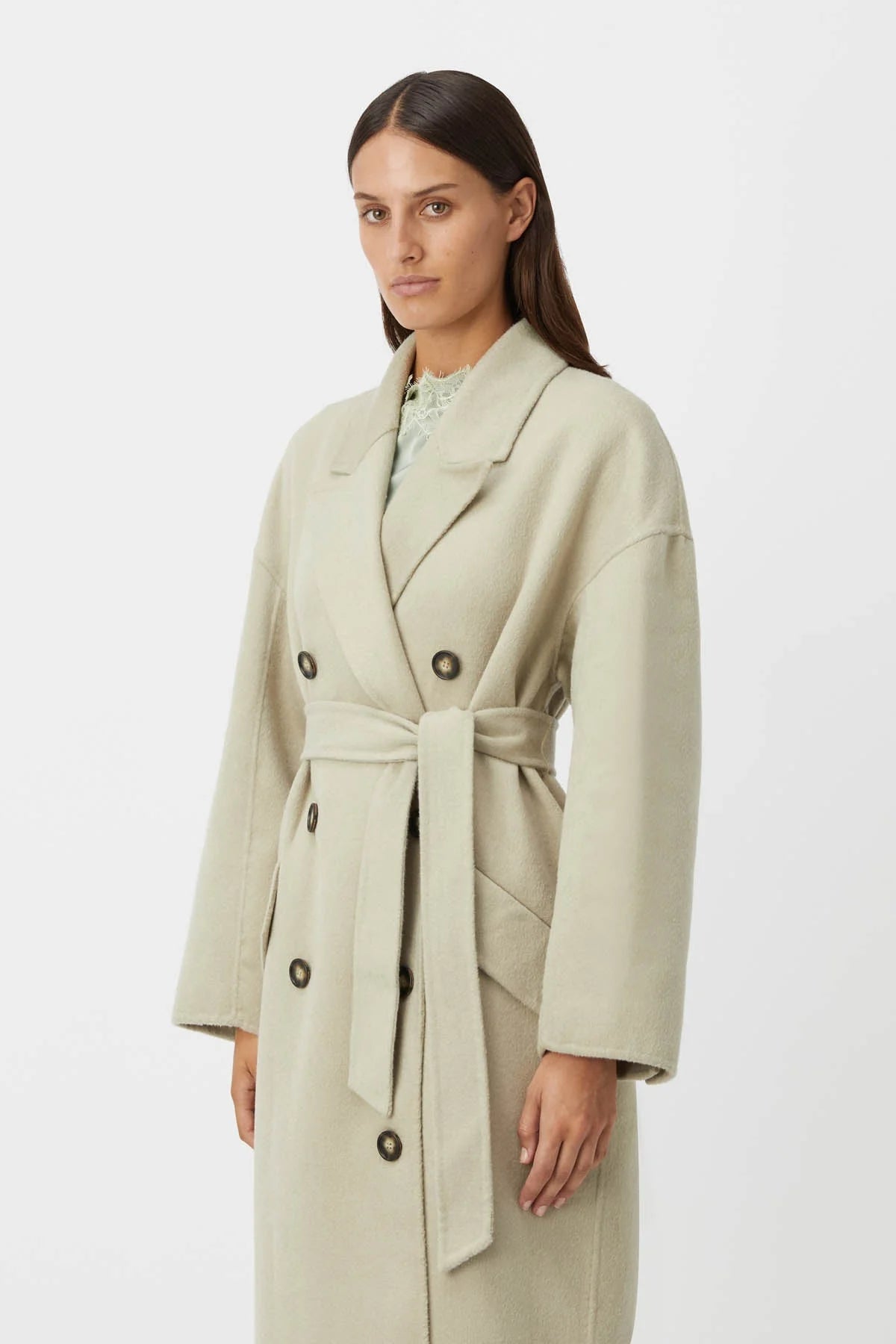 Camilla and Marc | Novy Coat | Stone | Palm Boutique