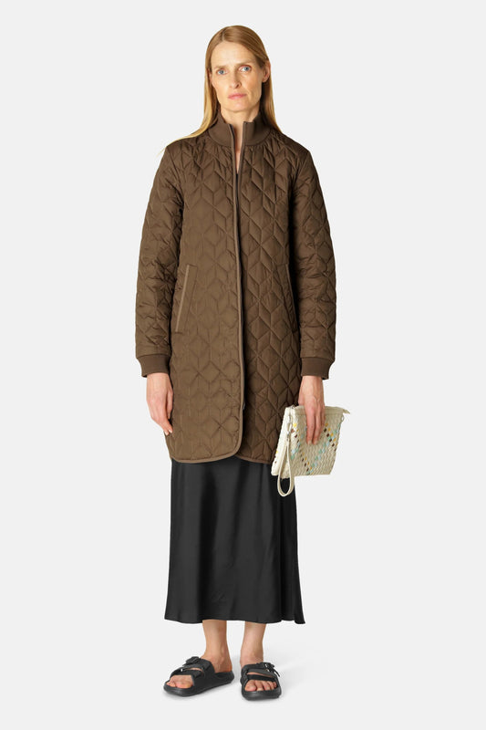 Ilse Jacobsen | ART 06 Long Quilted Coat | Cub Brown | Palm Boutique