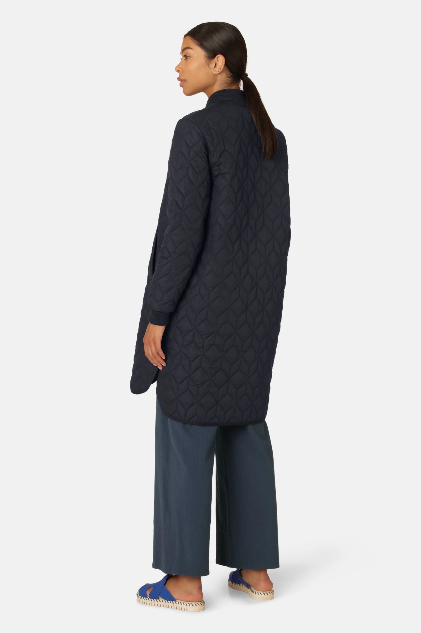 Ilse Jacobsen | ART 06 Long Quilted Coat | Dark Indigo | Palm Boutique