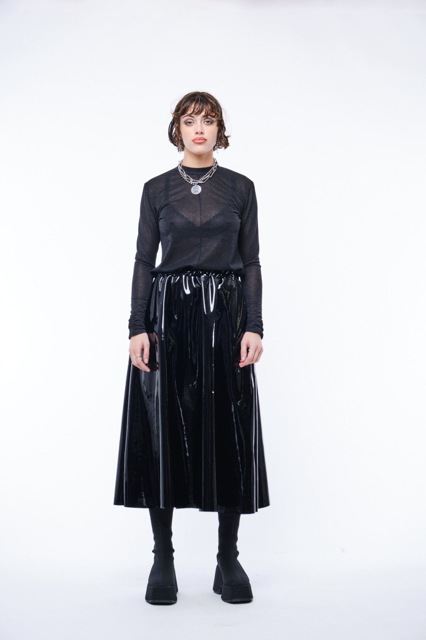 JPALM | Svart Skirt | Black PVC | Palm Boutique