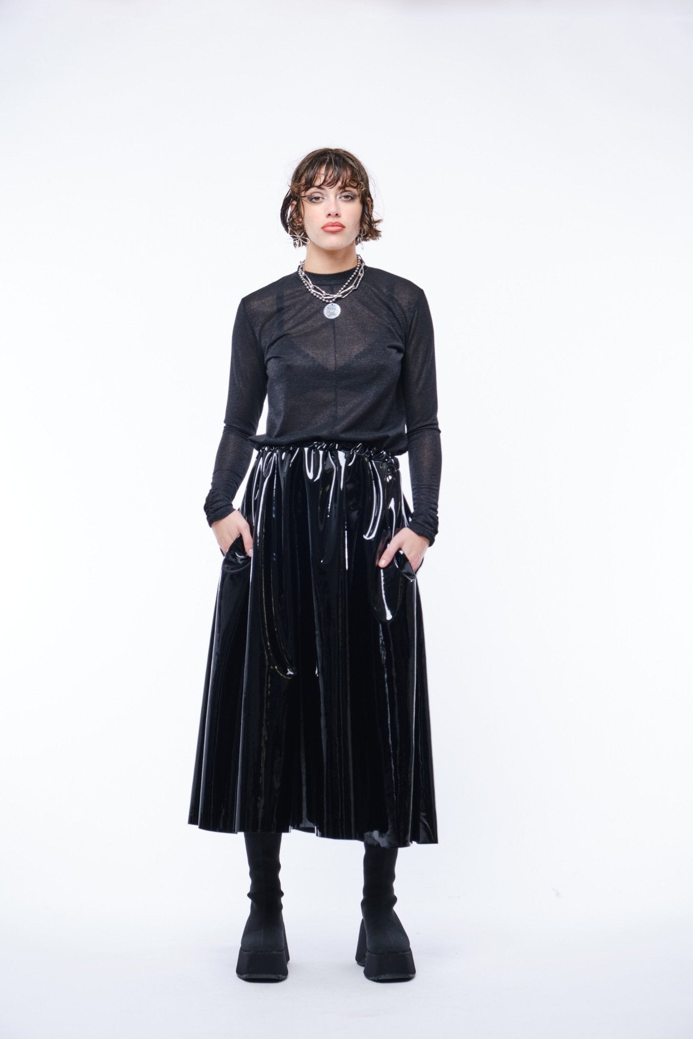 JPALM | Svart Skirt | Black PVC | Palm Boutique