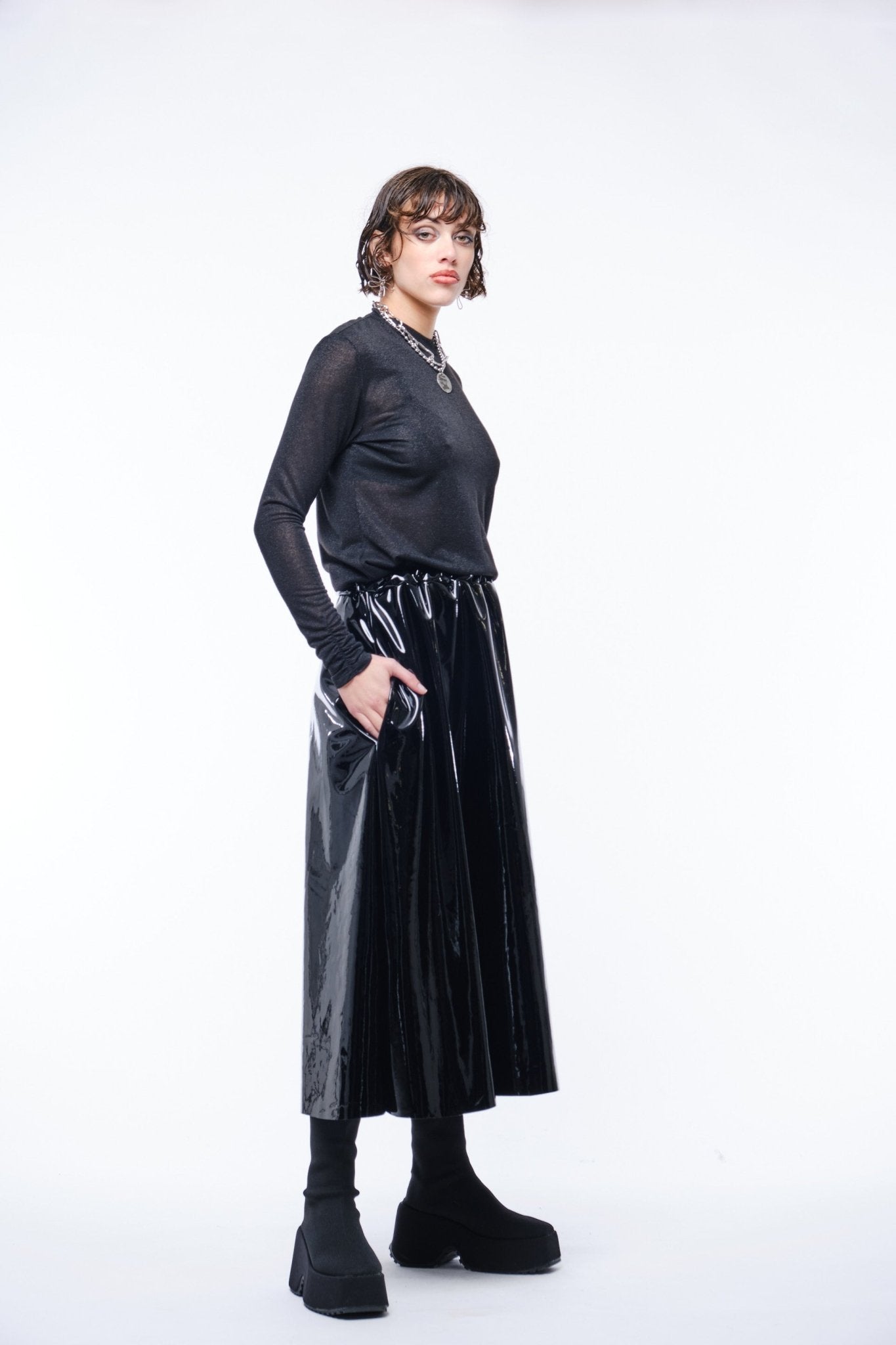 JPALM | Svart Skirt | Black PVC | Palm Boutique