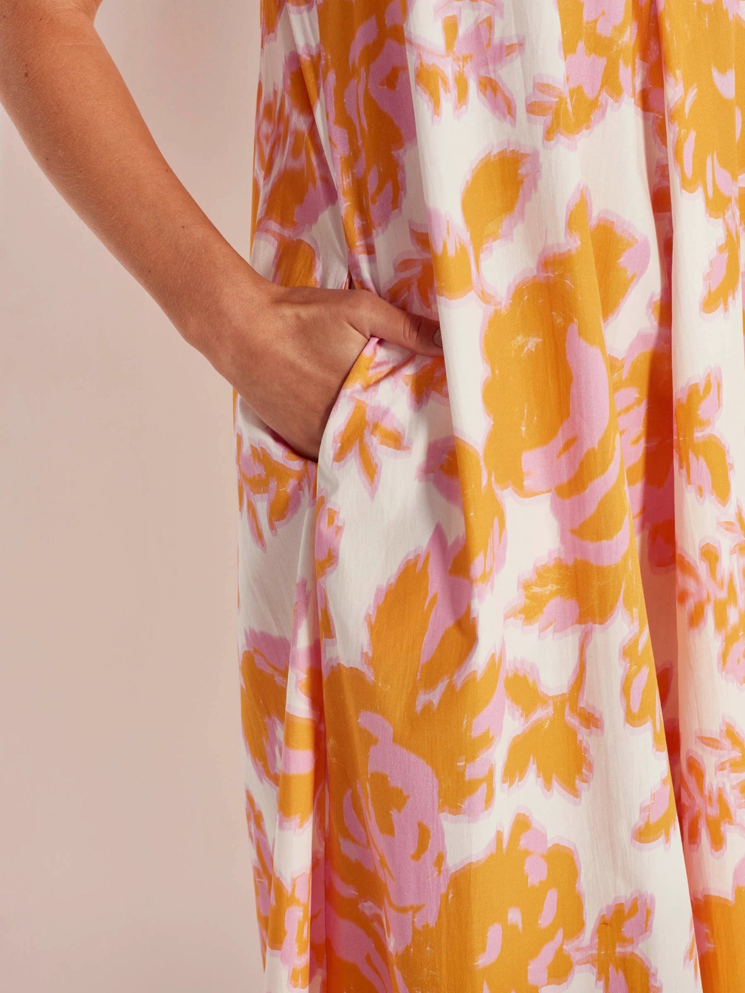 Juliette Hogan | Astrid Dress (Baroque Floral Cotton) Pink Grapefruit | Palm Boutique