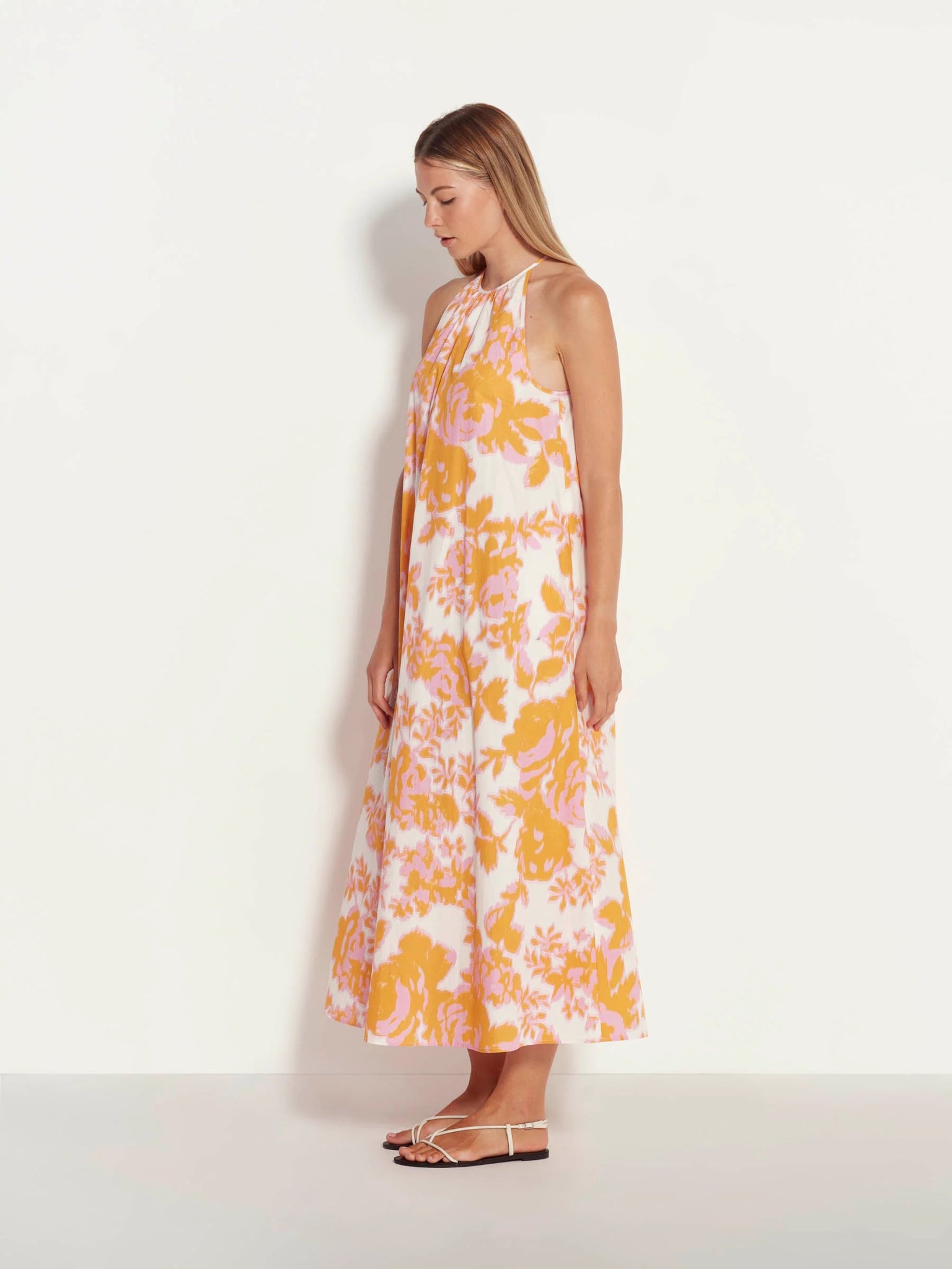 Juliette Hogan | Astrid Dress (Baroque Floral Cotton) Pink Grapefruit | Palm Boutique