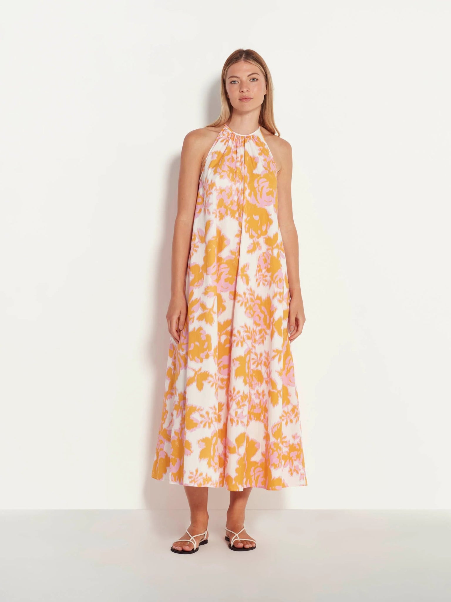 Juliette Hogan | Astrid Dress (Baroque Floral Cotton) Pink Grapefruit | Palm Boutique