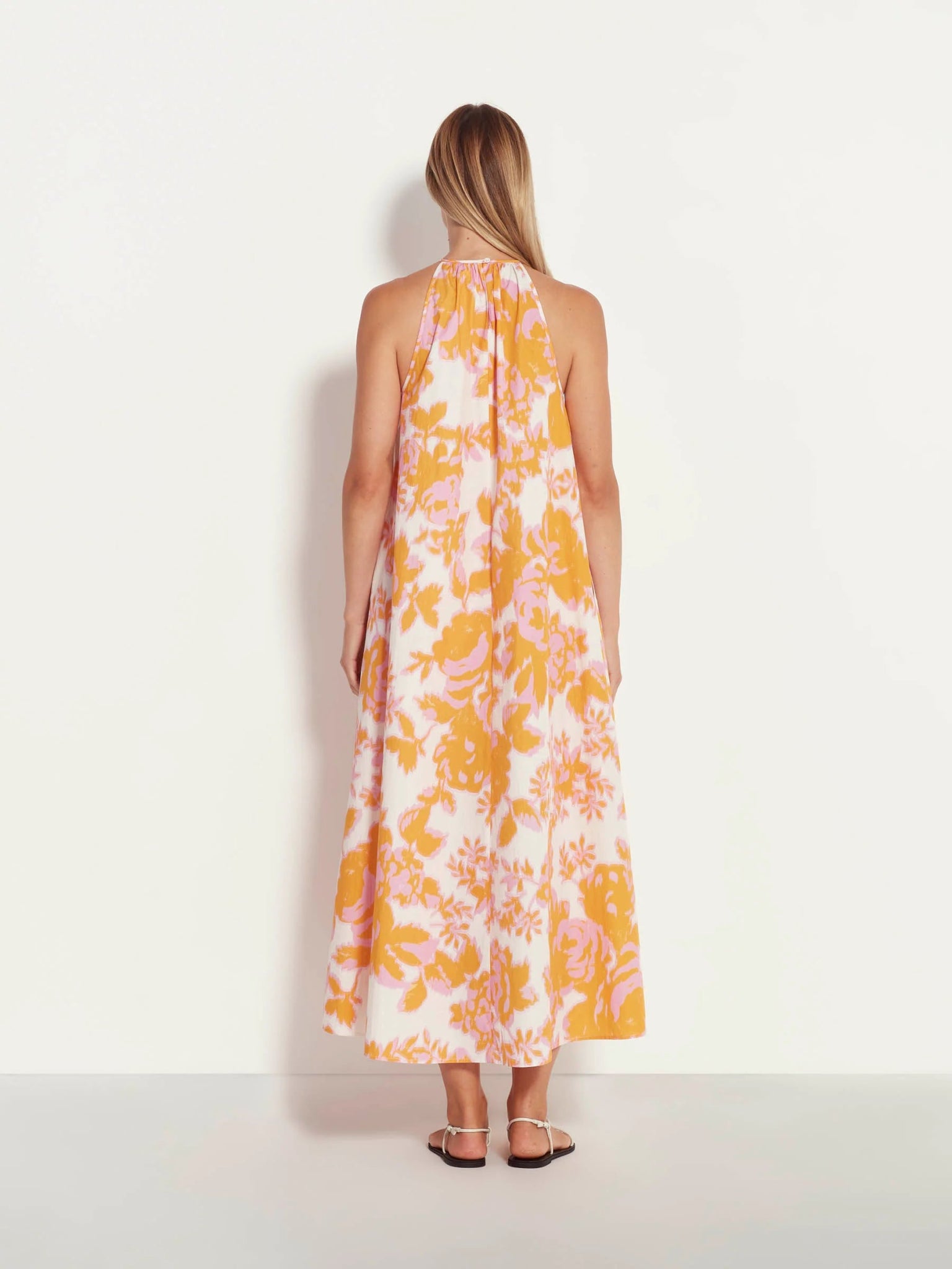 Juliette Hogan | Astrid Dress (Baroque Floral Cotton) Pink Grapefruit | Palm Boutique