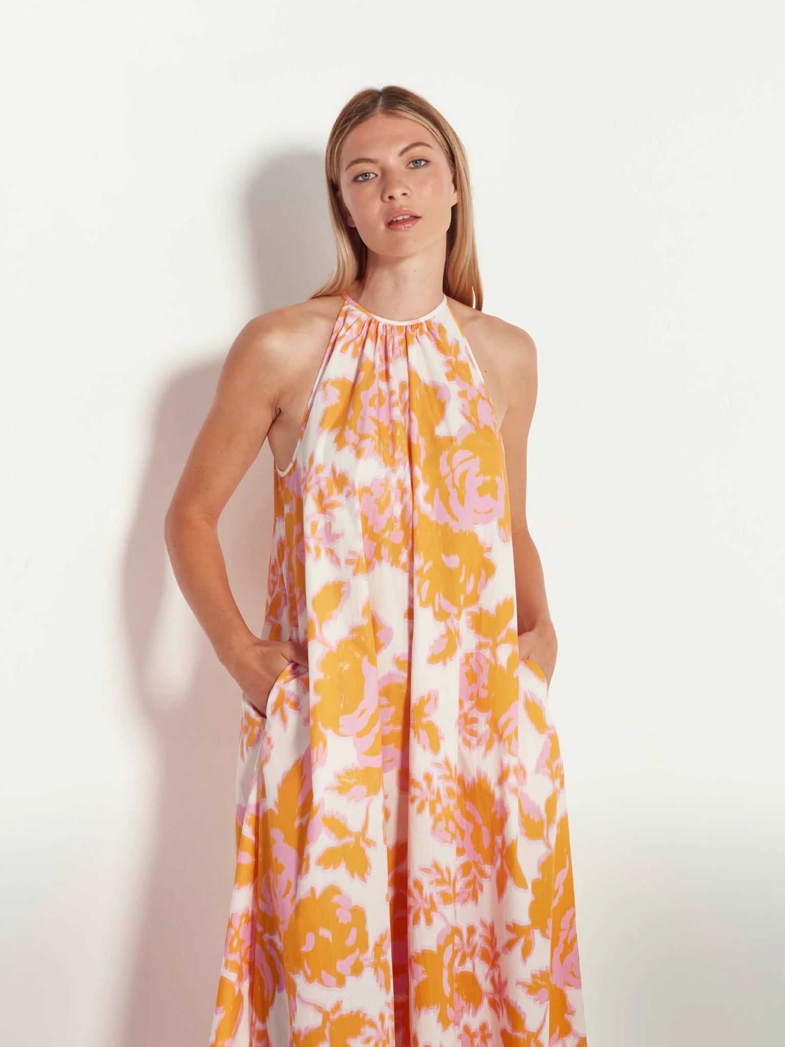 Juliette Hogan | Astrid Dress (Baroque Floral Cotton) Pink Grapefruit | Palm Boutique