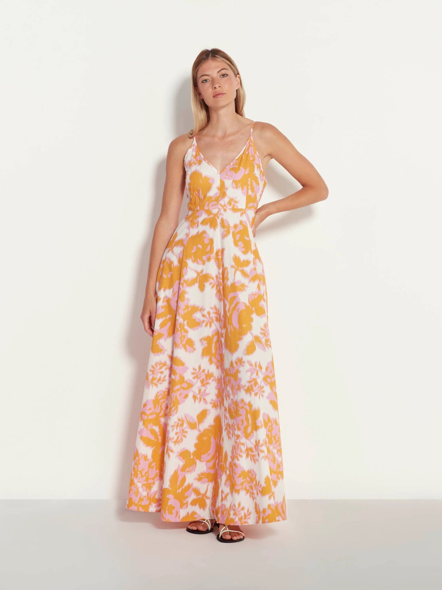 Juliette Hogan | Lib Dress (Baroque Floral Cotton) Pink Grapefruit | Palm Boutique