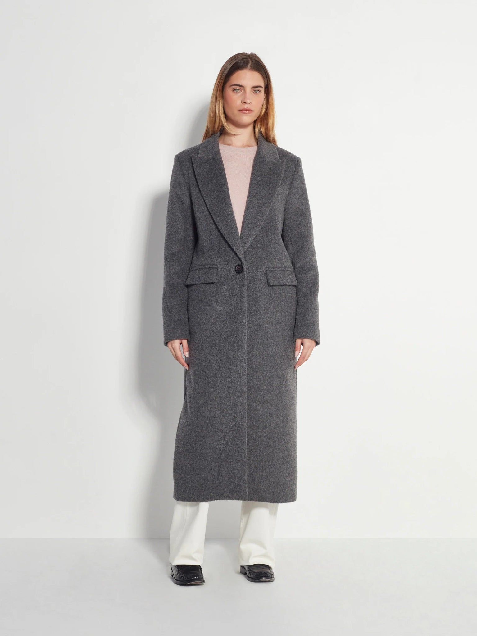 Juliette Hogan | Mantelle Coat (Wool Alpaca) | Grey Fur | Palm Boutique