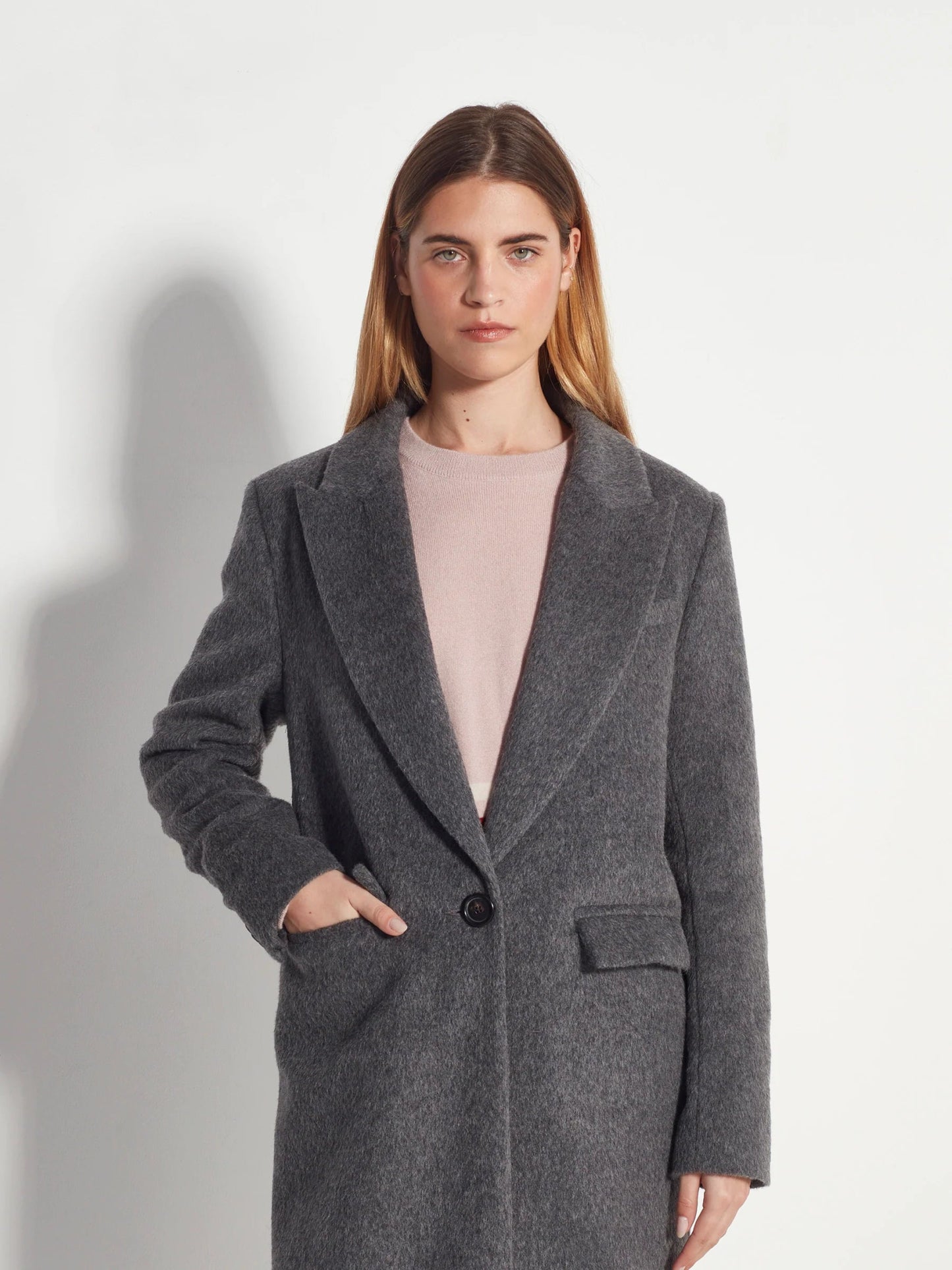 Juliette Hogan | Mantelle Coat (Wool Alpaca) | Grey Fur | Palm Boutique