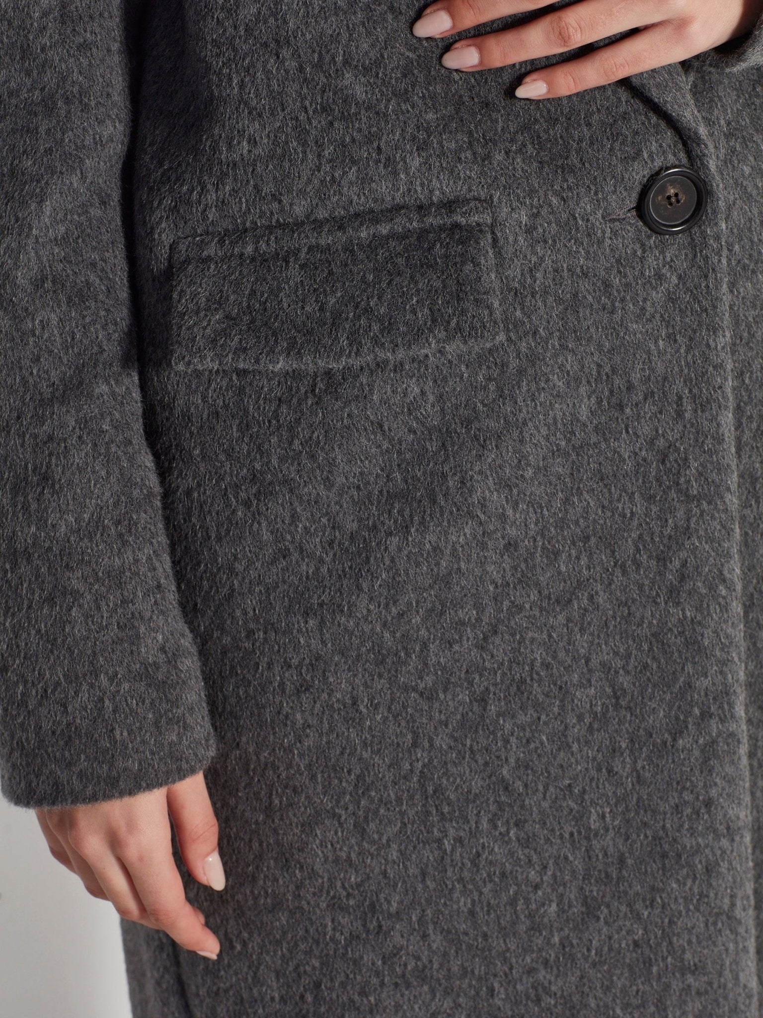 Juliette Hogan | Mantelle Coat (Wool Alpaca) | Grey Fur | Palm Boutique