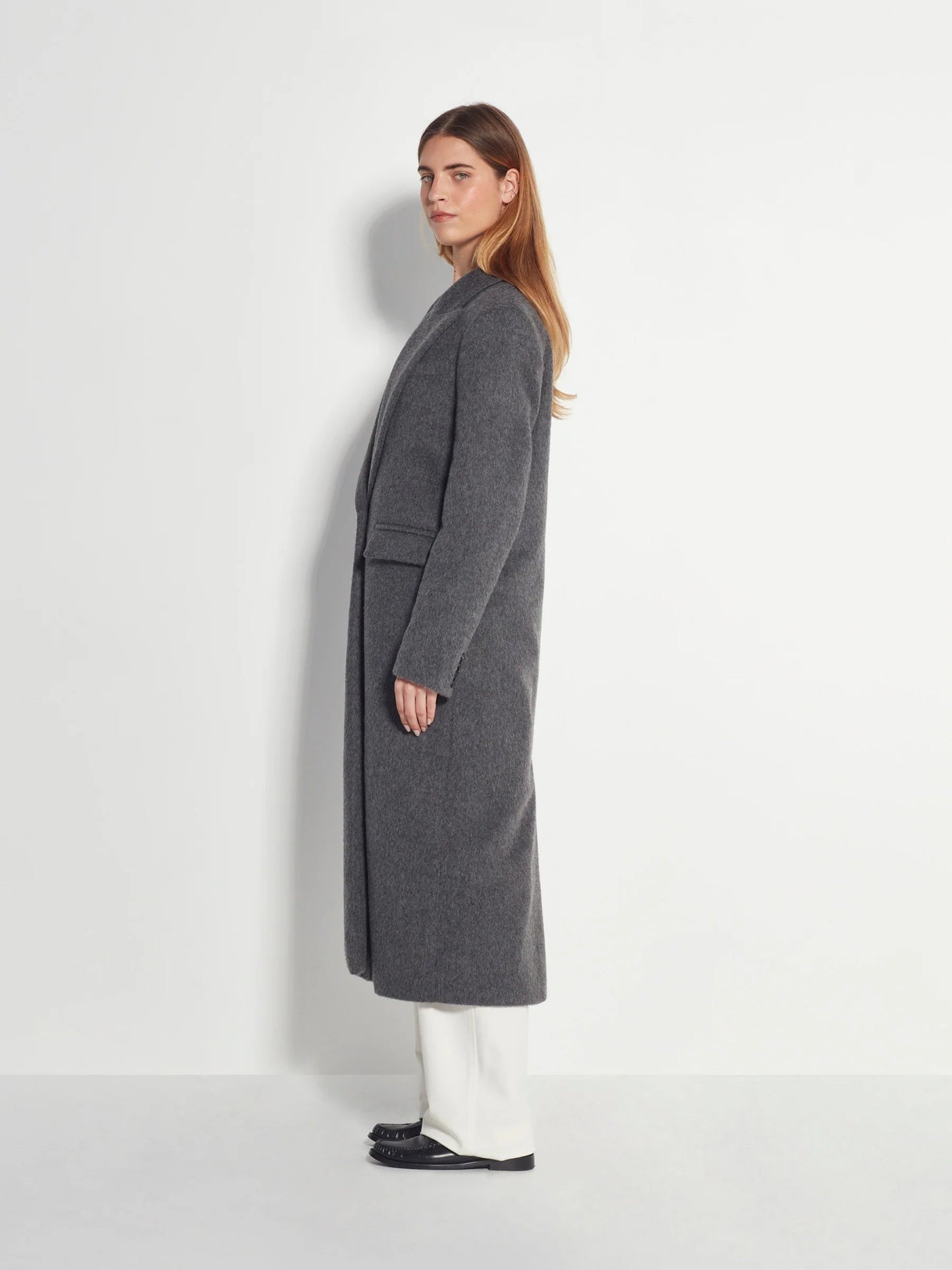 Juliette Hogan | Mantelle Coat (Wool Alpaca) | Grey Fur | Palm Boutique