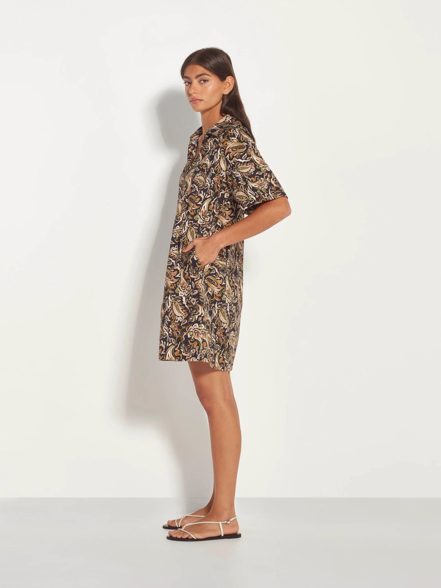 Juliette Hogan | Rue Shirtdress | Painterly Paisley | Palm Boutique