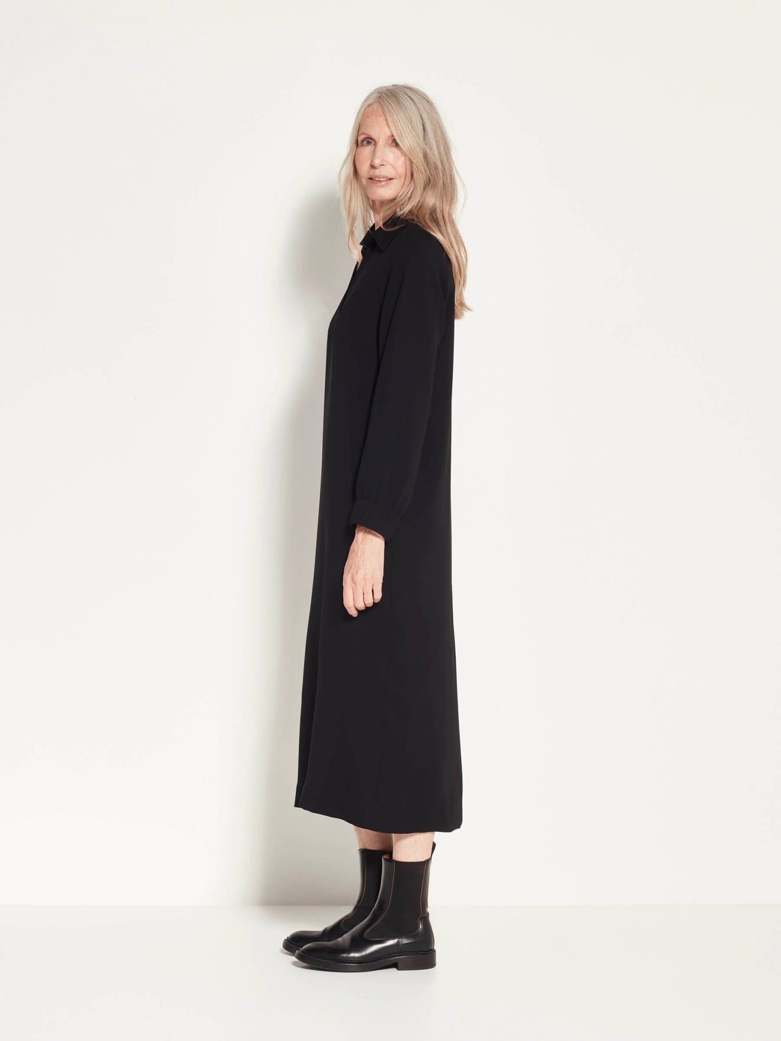 Juliette Hogan | Tracey Tunic | (Triacetate Drape) Black | Palm Boutique