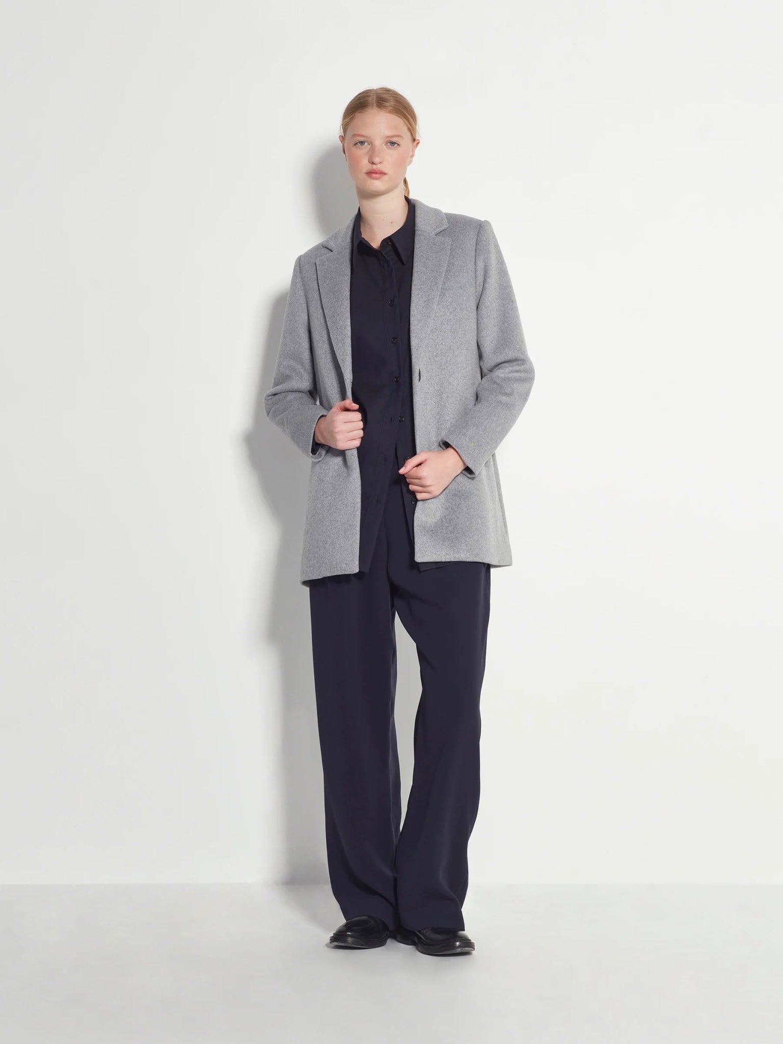 Juliette Hogan | Wednesday Coat (Soft Wool) | Grey Marle | Palm Boutique