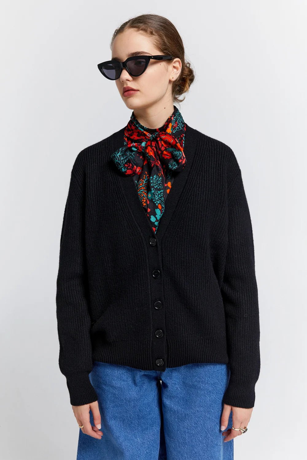 Karen Walker | Bessie Cashmere Cardigan | Black | Palm Boutique