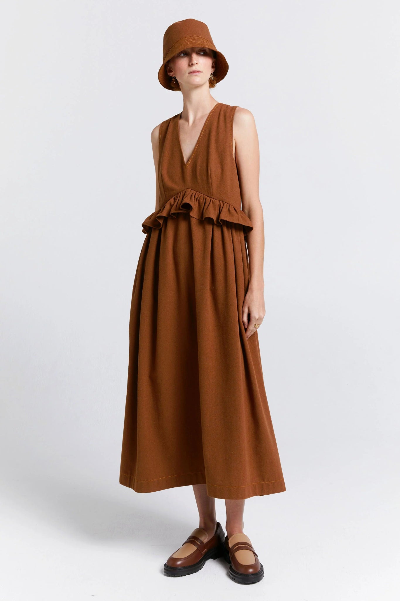 Karen Walker | Cordyline Dress | Chestnut | Palm Boutique