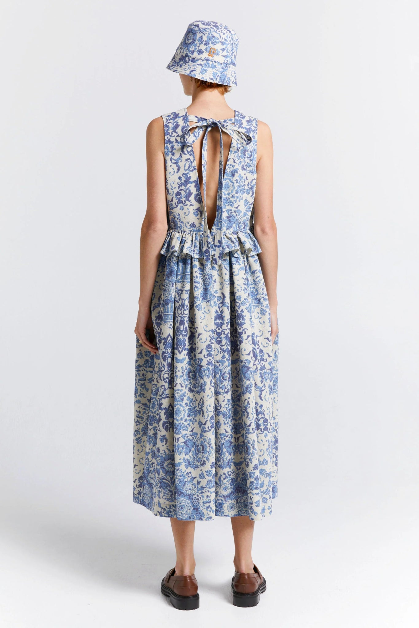 Karen Walker | Cordyline Dress | Natural/Blue | Palm Boutique