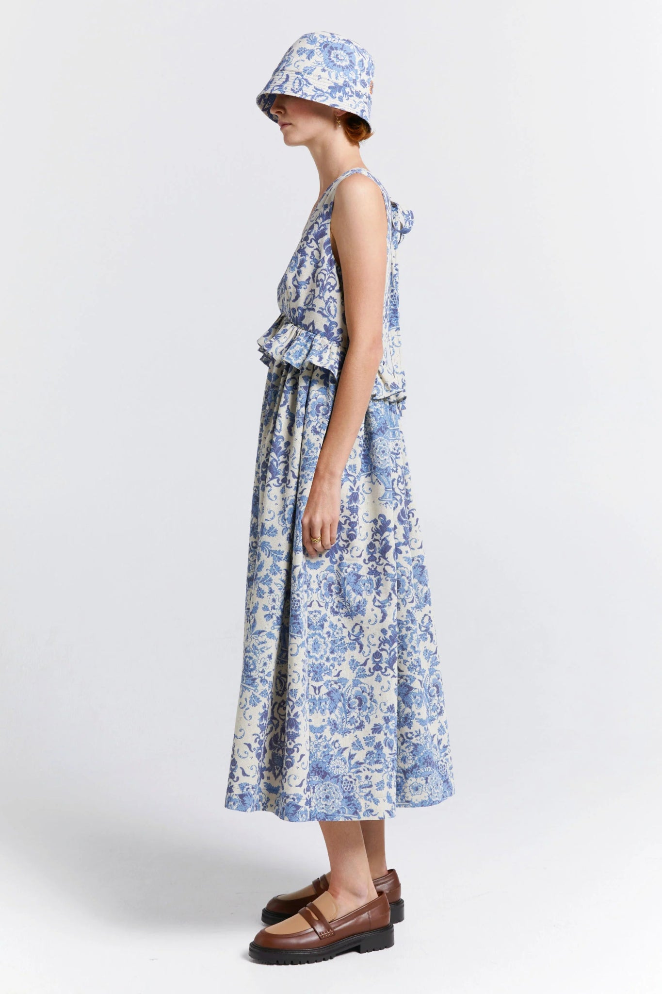 Karen Walker | Cordyline Dress | Natural/Blue | Palm Boutique