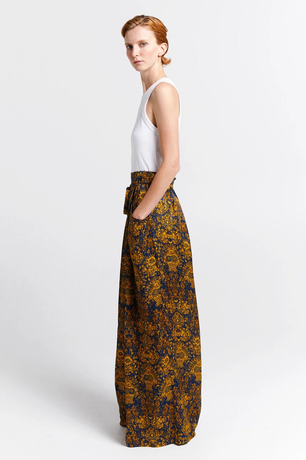 Karen Walker | Curio Palazzo Pants | Navy/Antique Gold | Palm Boutique