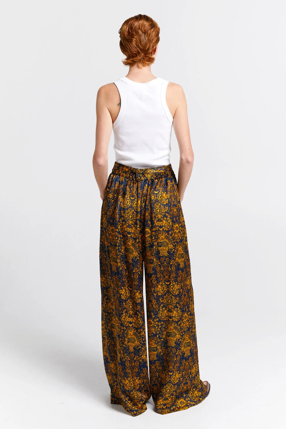 Karen Walker | Curio Palazzo Pants | Navy/Antique Gold | Palm Boutique