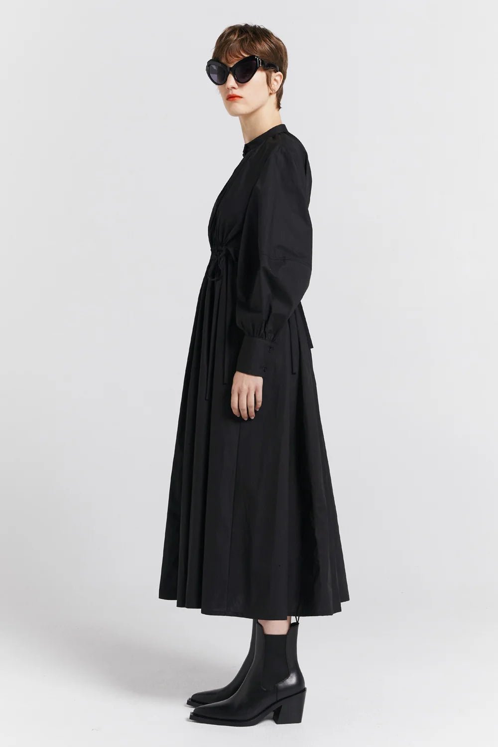 Karen Walker | Hiruma Organic Cotton Shirt Dress | Black | Palm Boutique