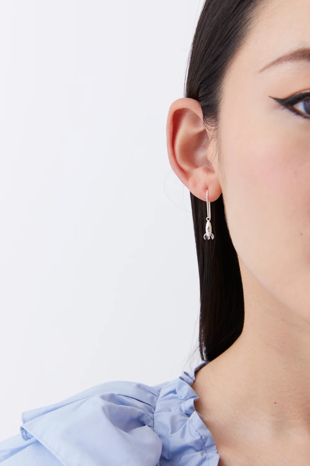 Karen Walker Jewellery | Mini Rocket Earrings w Cubic Zirconia | Silver | Palm Boutique