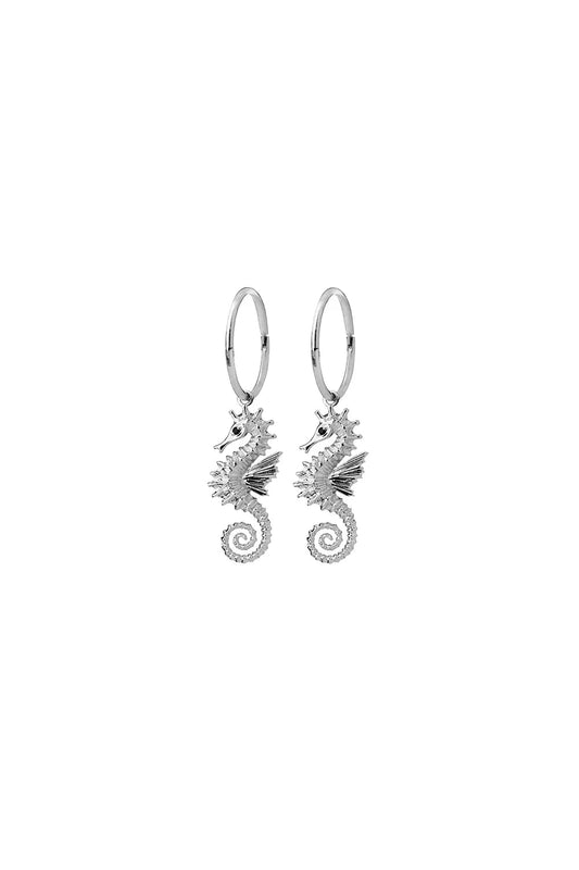 Karen Walker Jewellery | Seahorse Sleepers w Black Spinel | Silver | Palm Boutique