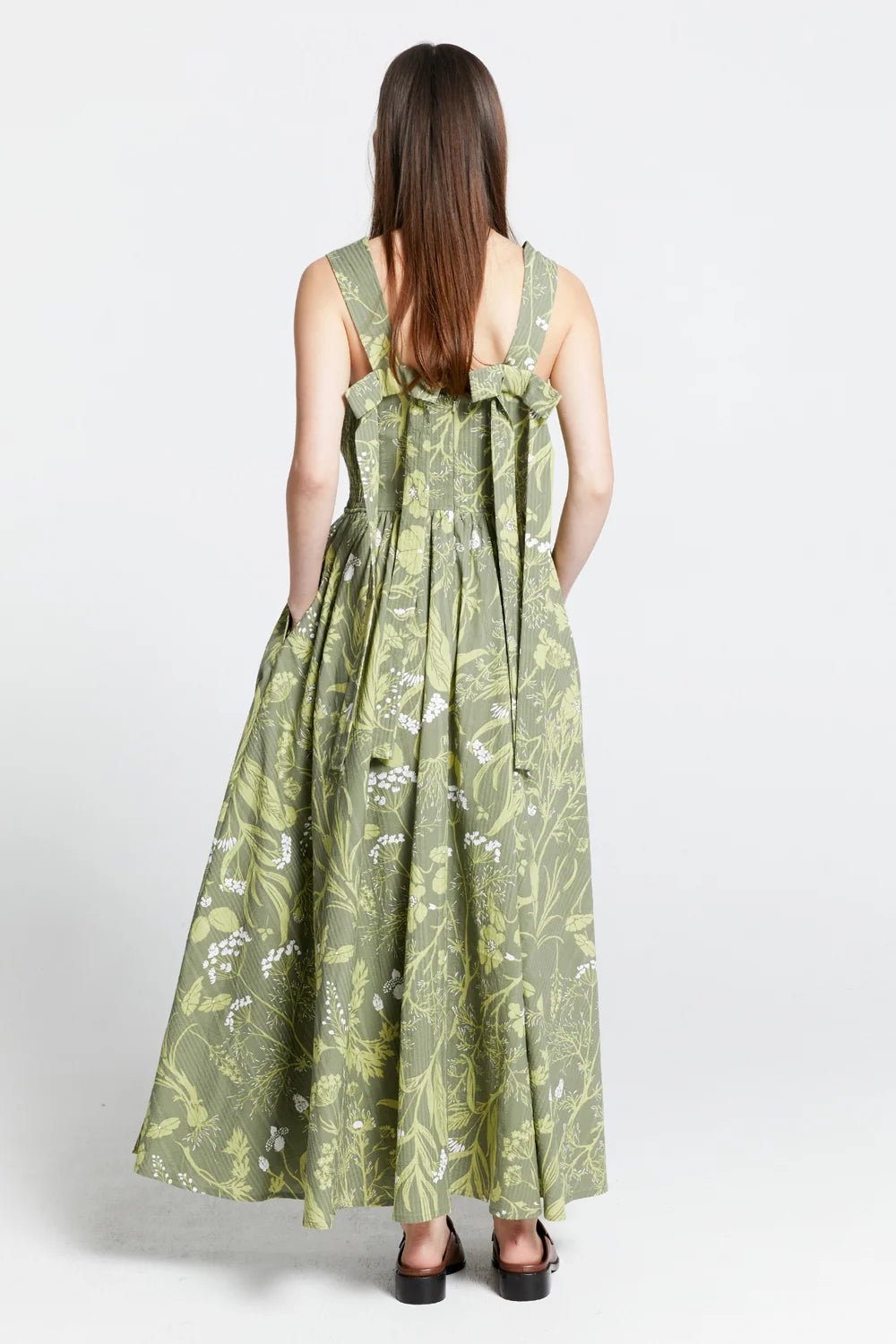 Karen Walker | KW Eden Dress | Wild Flowers Seersucker Green | Palm Boutique