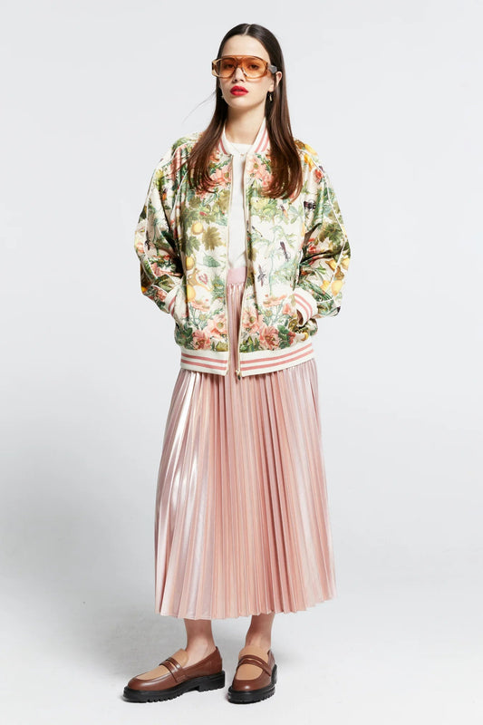 Karen Walker | KW Runaway Bomber Jacket | Insects & Fruit Stain Macadamia Multi | Palm Boutique