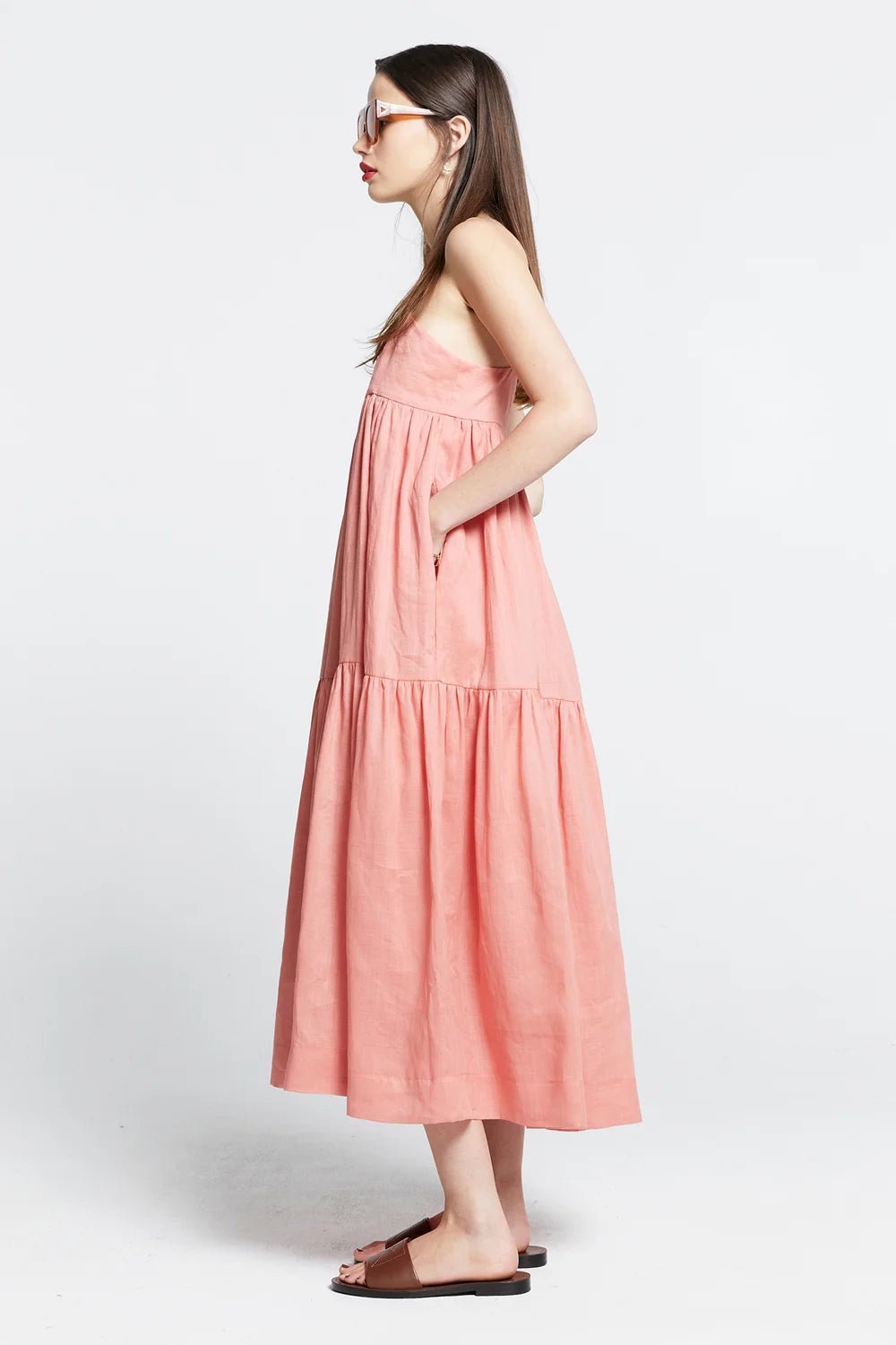 Karen Walker | KW Zestful Dress | Washed Ramie Watermelon | Palm Boutique