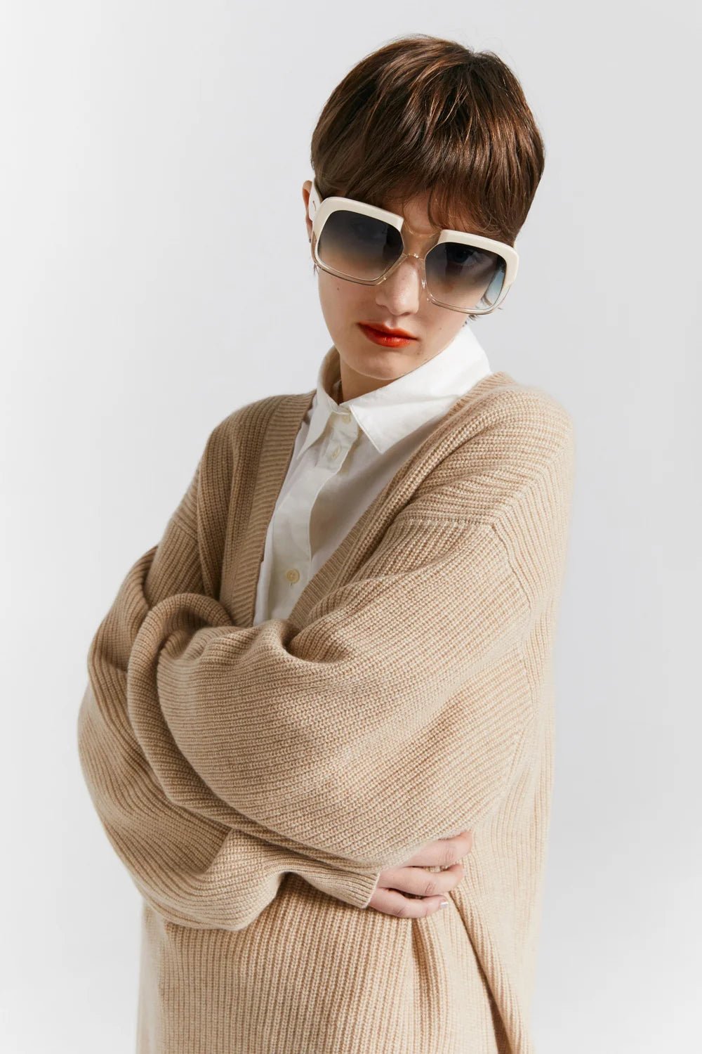 Karen Walker | Naomi Oversized Cashmere Sweater | Oat | Palm Boutique