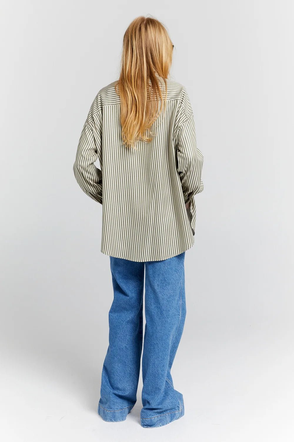 Karen Walker | Oversized Walker Shirt | Olive Stripe | Palm Boutique