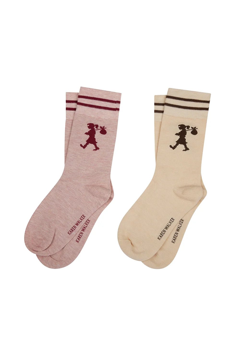 Karen Walker | Runaway Girl Socks 2pk | Pink Sand | Palm Boutique