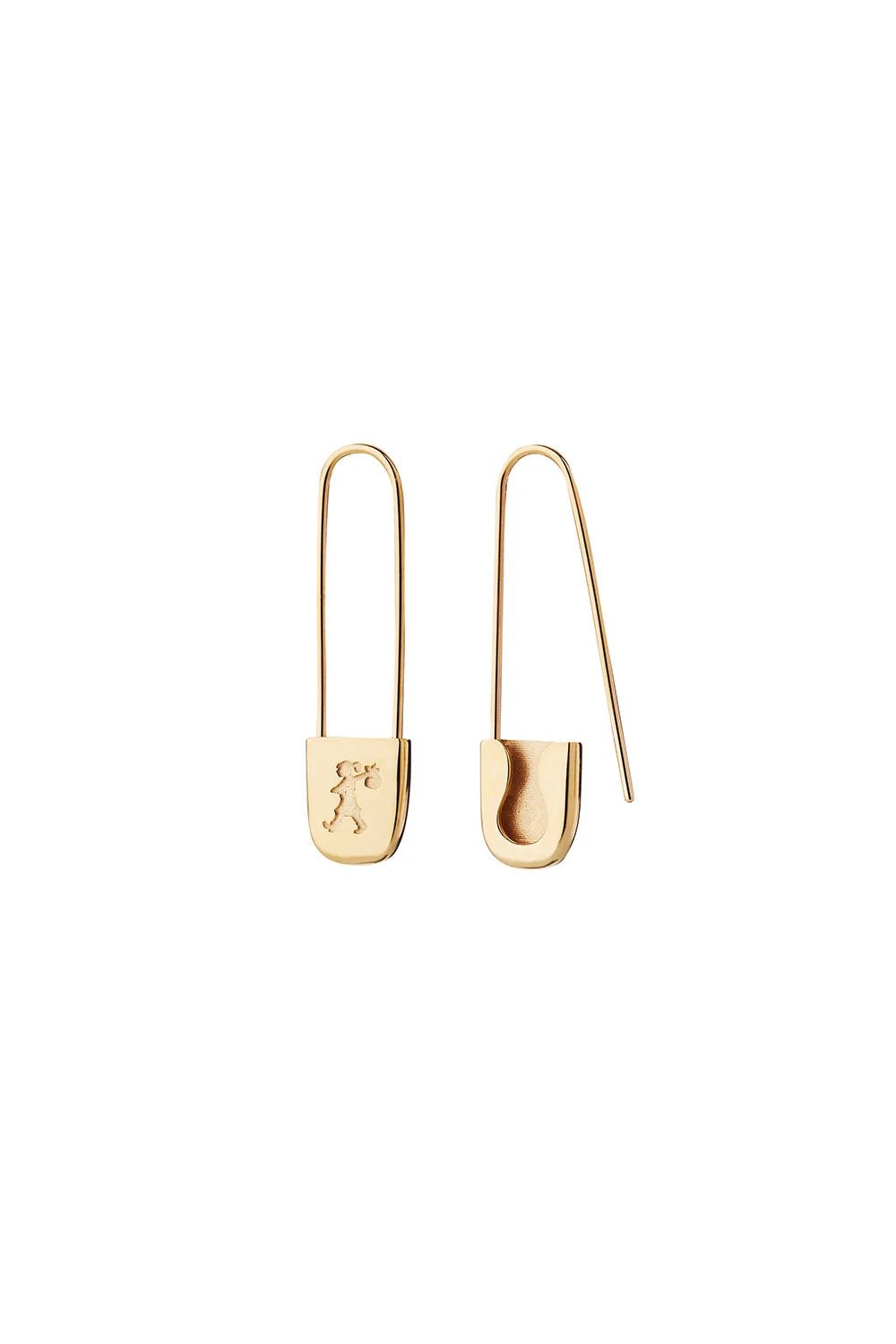 Karen Walker | Runaway Safety Pin Earrings | Gold Plated | Palm Boutique