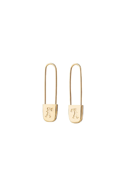 Karen Walker | Runaway Safety Pin Earrings | Gold Plated | Palm Boutique