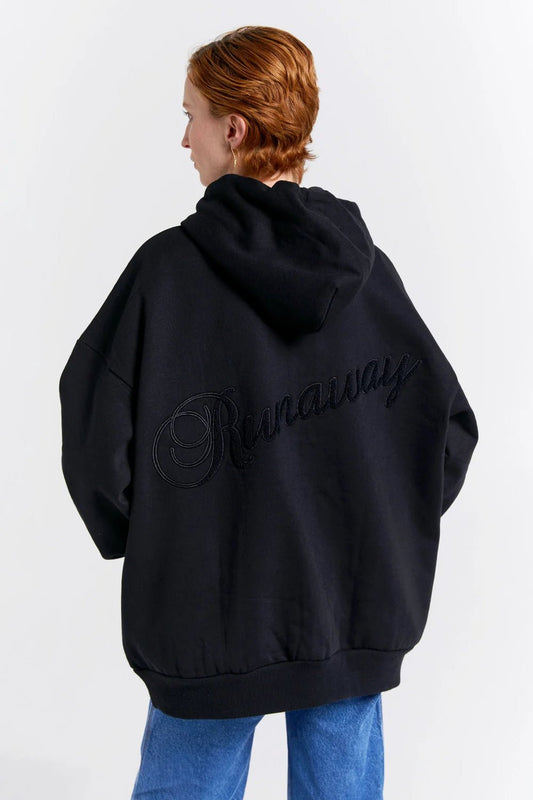 Karen Walker | Runaway Script Oversized Hoodie | Black | Palm Boutique