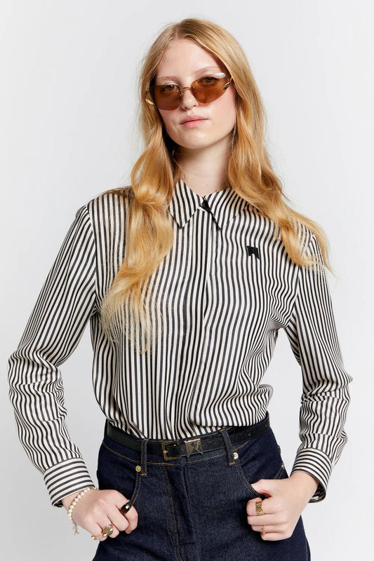 Karen Walker | Walker Dress Shirt | Black Stripe | Palm Boutique