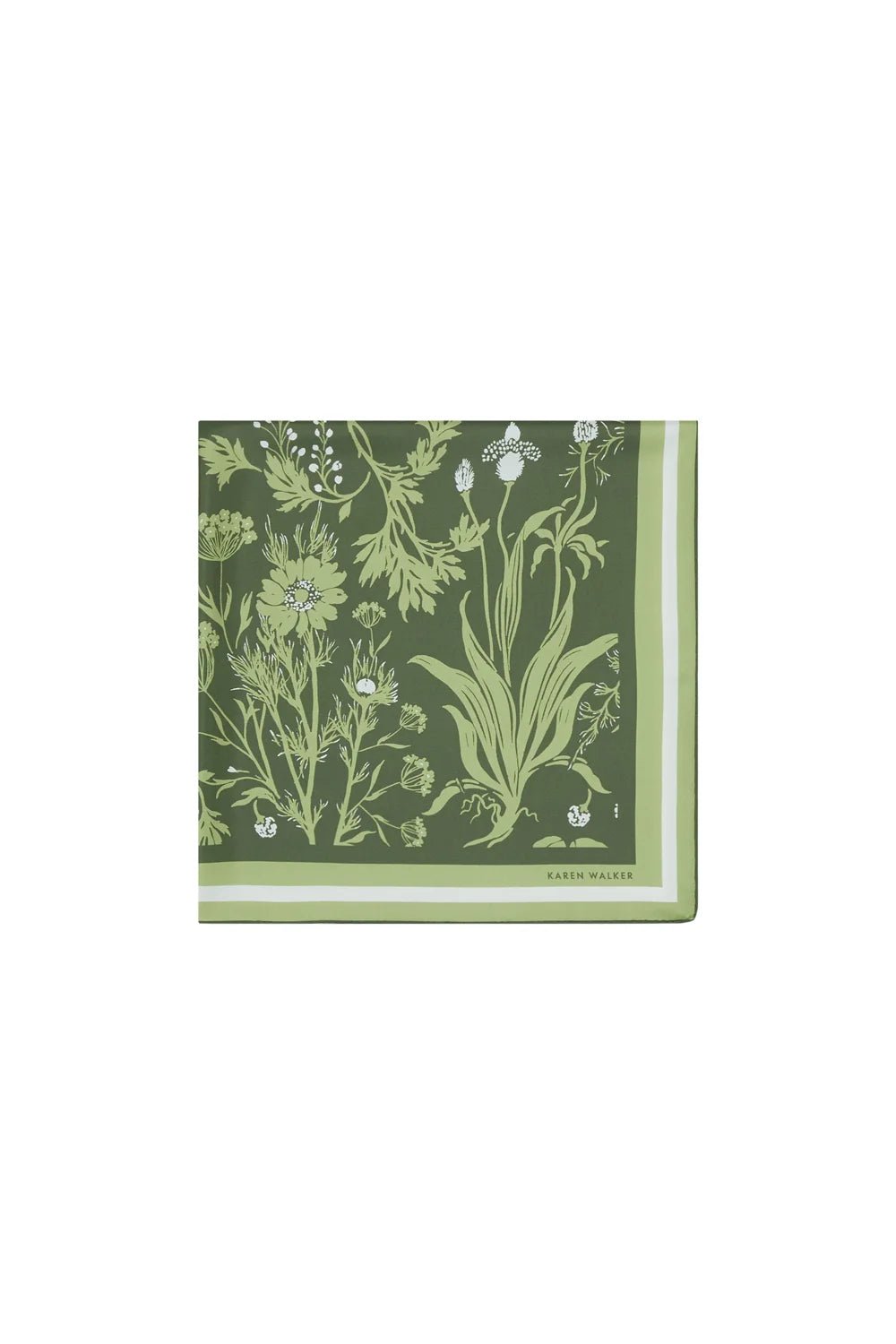 Karen Walker | Wildflowers Classic Silk Scarf | Green | Palm Boutique