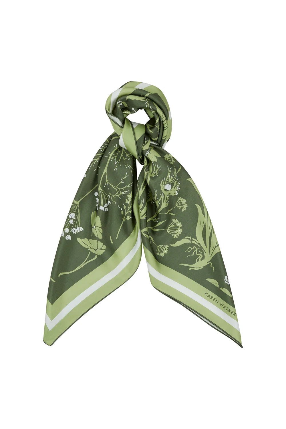 Karen Walker | Wildflowers Classic Silk Scarf | Green | Palm Boutique