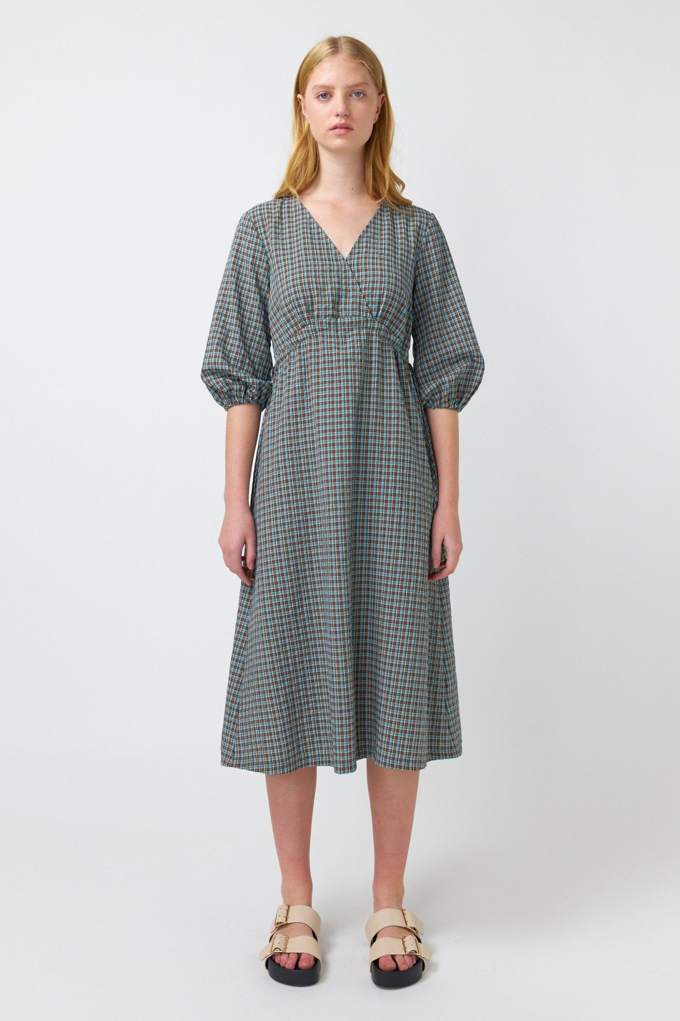 Kate Sylvester | Checked Dress | Nile Blue | Palm Boutique