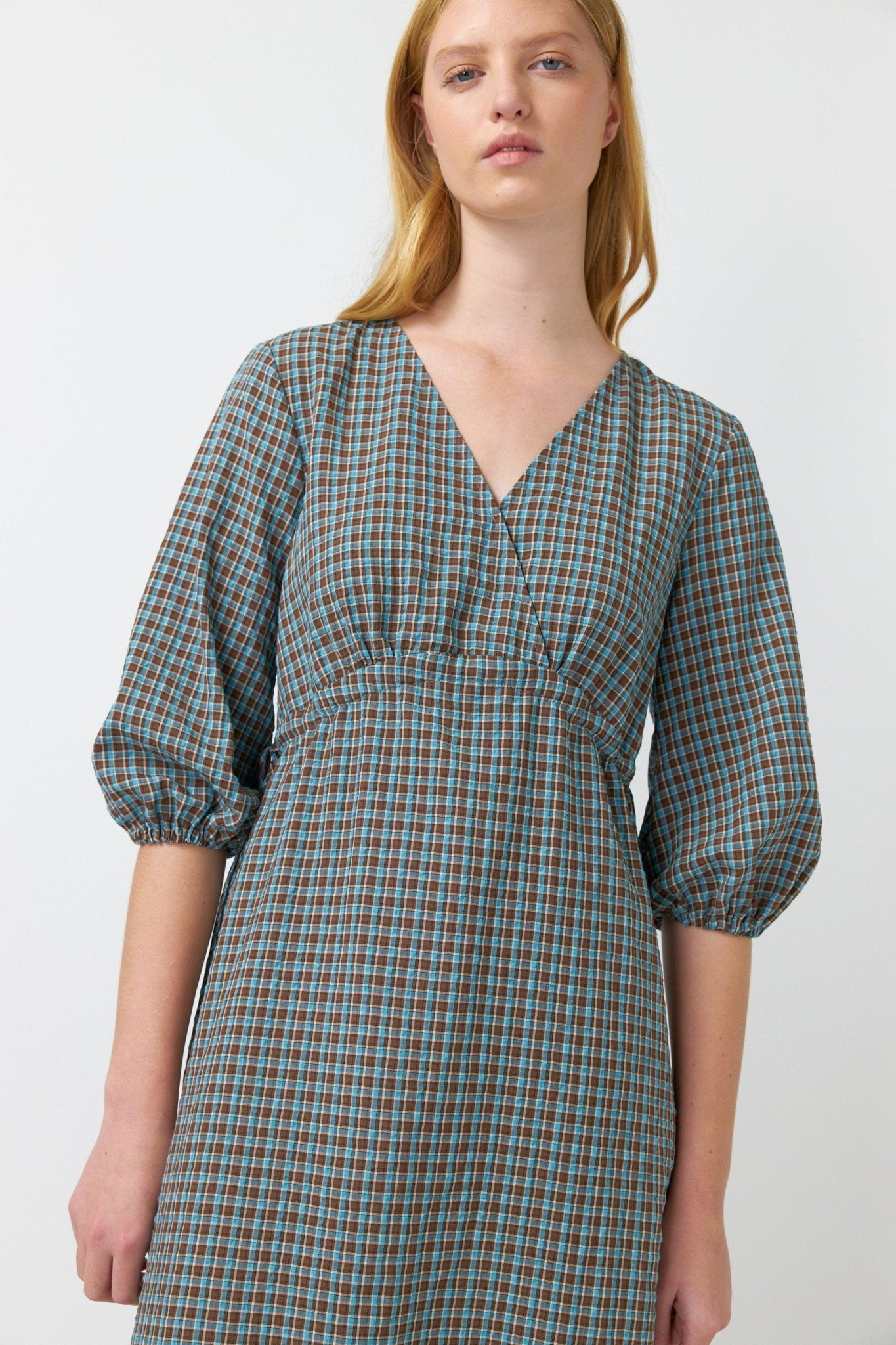 Kate Sylvester | Checked Dress | Nile Blue | Palm Boutique