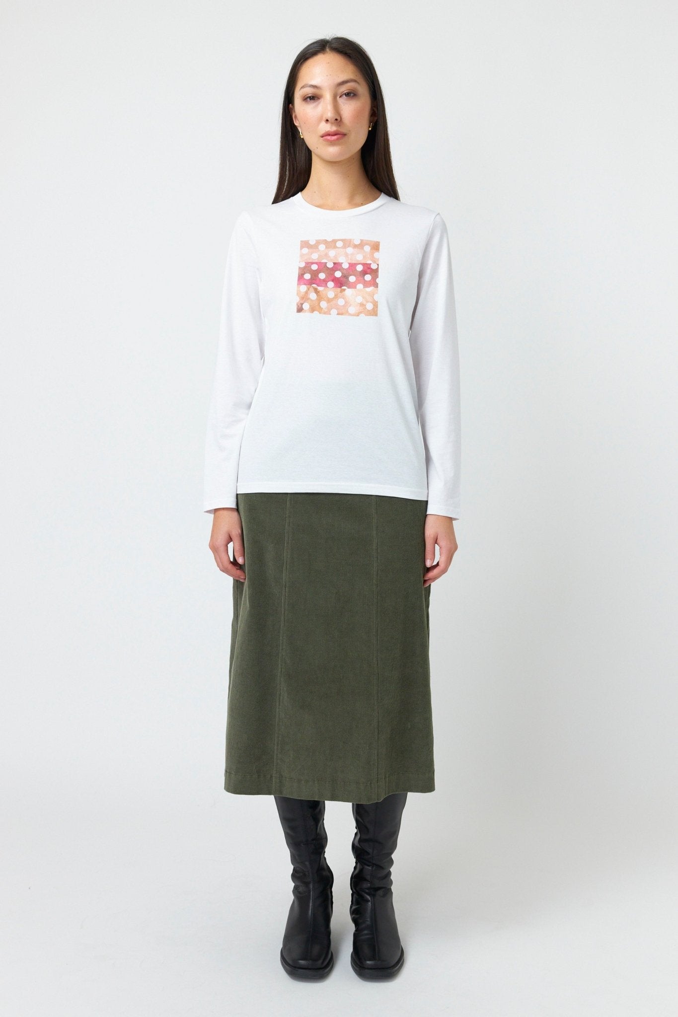 Kate Sylvester | Dotty LS T-Shirt | White | Palm Boutique