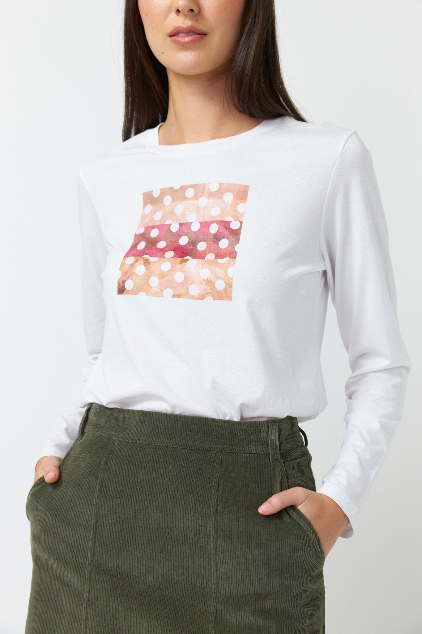 Kate Sylvester | Dotty LS T-Shirt | White | Palm Boutique