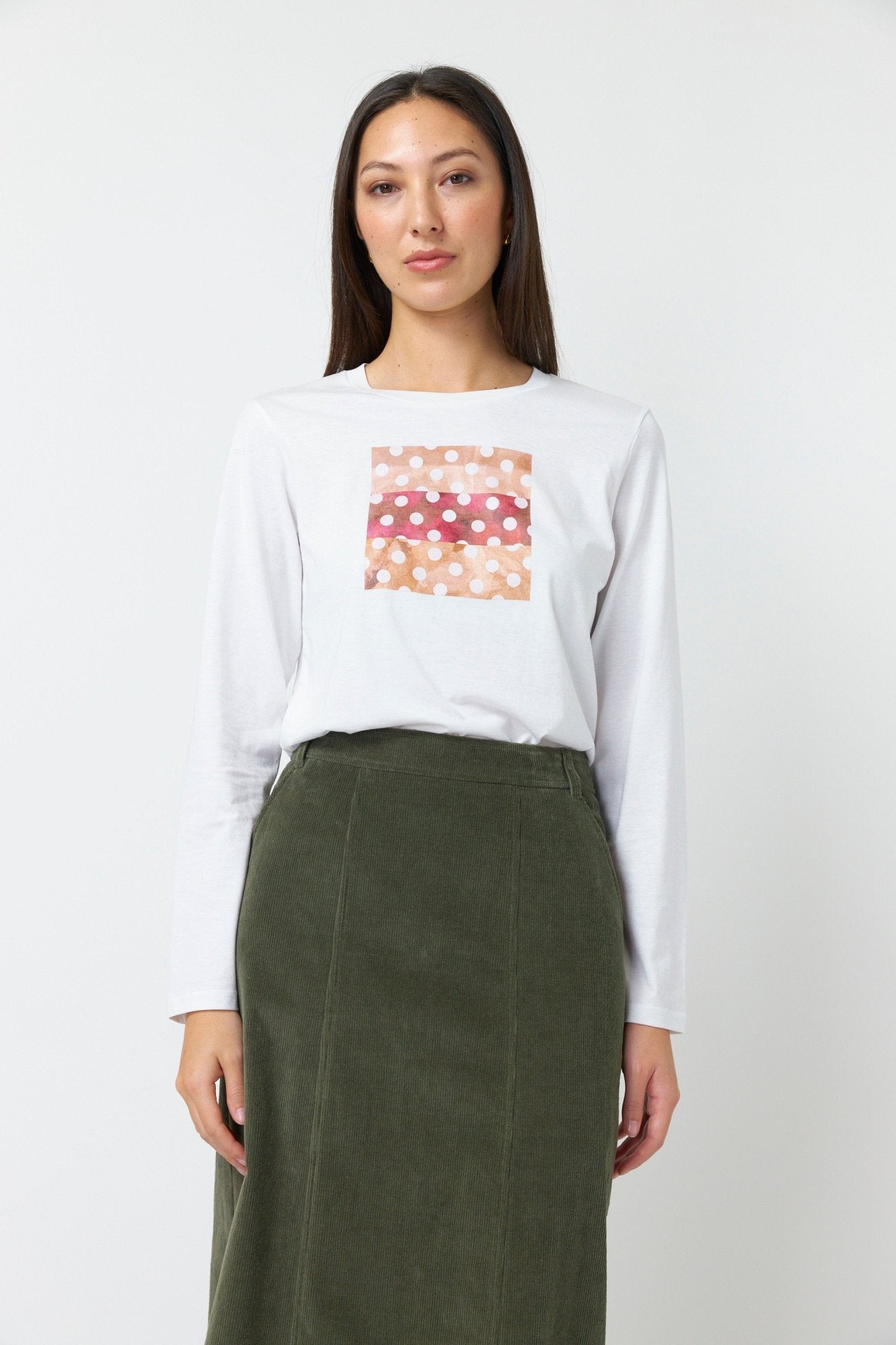 Kate Sylvester | Dotty LS T-Shirt | White | Palm Boutique